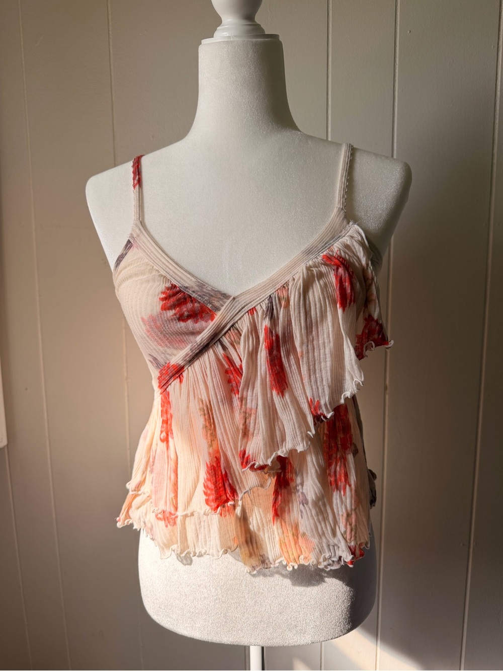 XSMALL Free People Melbourne Ruffle Tank Top